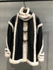 Shearling Leather Bomber Jacket With Fur Collar
