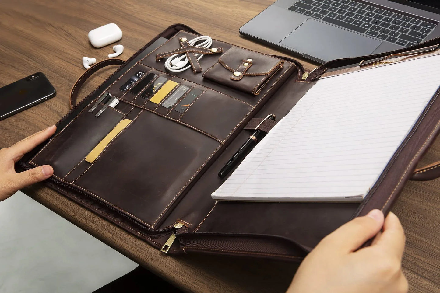Crazy Horse Leather Laptop & Document Case