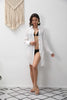 Women's White Long Sleeve Shirt Button Up
