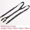 Adjustable men leather suspenders with three clips