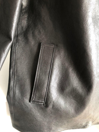 Women Genuine Leather Jacket Oversized Mid-Length Bomber Coat