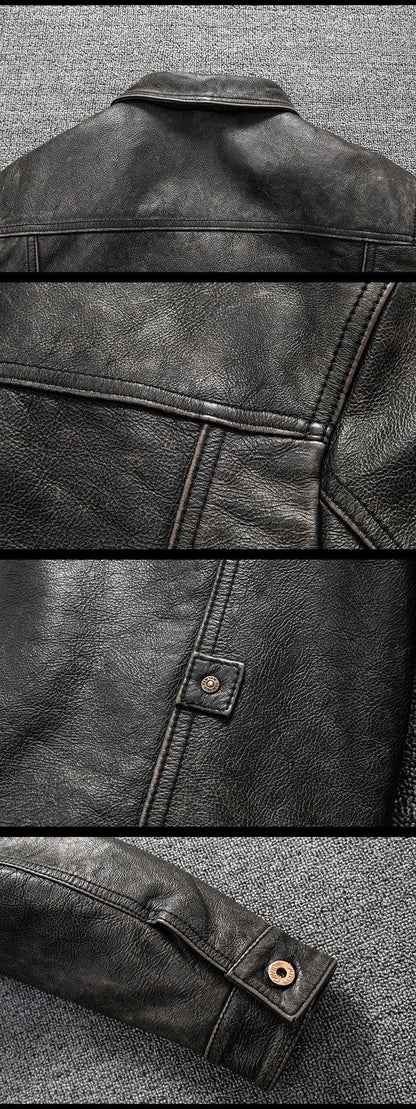 Men’s Vintage Distressed Leather Jacket
