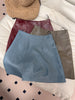 Women Leather Mini Skirt High Waist A-Line with Slit