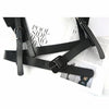 Women’s Black Faux Leather Harness Belt with Ruffled Shoulders