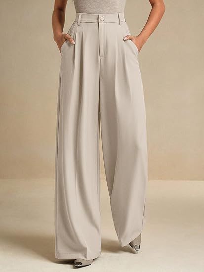 Women's Straight-Leg Beige Trousers