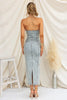 Women Slim Strapless Denim Midi Dress Bodycon