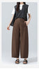 Women’s linen pants with cropped wide leg drape