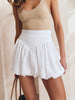 Women High Waist A-Line Bud Skirt Summer Puff Hem Mini Skirt