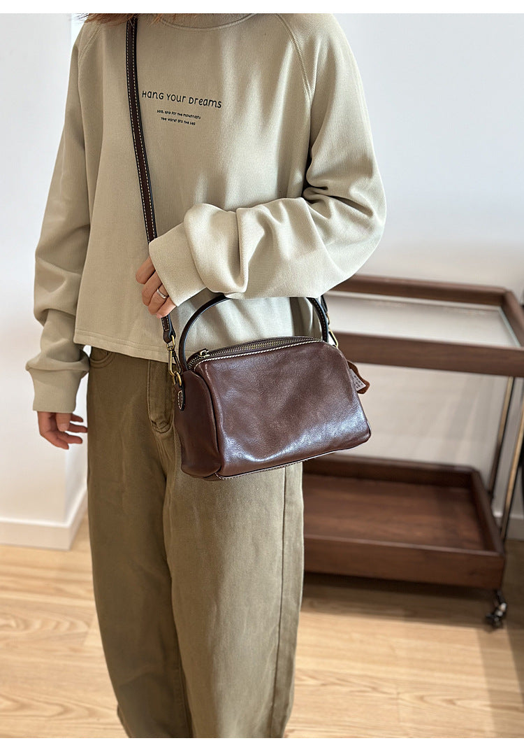 Genuine Leather Shoulder Bag for Women Top Handle
