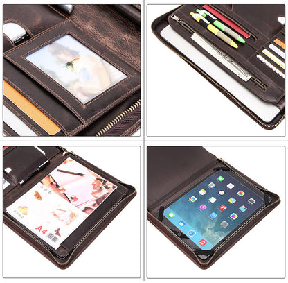Leather Laptop Portfolio with A4 Organizer and iPad Holder
