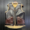 Men Shearling Vest with hide Pockets Merino Sheepskin