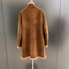 Women Suede Merino Shearling Fur Coat Motorcycle Jacket