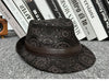 Leather jazz hat with hand-embossed design