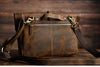 Men’s Crazy Horse Cowhide Leather Motorcycle Messenger Bag