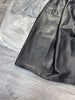 Women Leather Skirt Mid-Length with Pockets & Elastic Waist