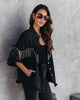 Women Denim Jacket with Chain Rivet Fringe