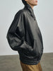 Women Leather Bomber Jacket Oversized Genuine Leather