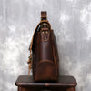 Leather messenger bag briefcase for men