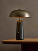Black marble mushroom wabi sabi table lamp Gold cover + black marble
