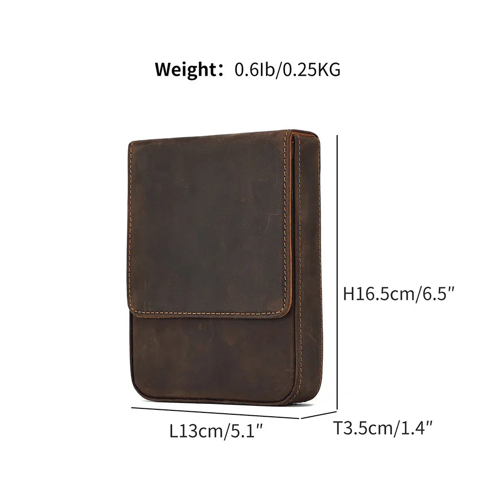 Genuine leather magnetic 6 pen drawer case
