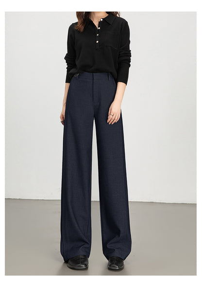Women casual pants with high waist drape