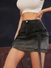 womens cargo denim jean mini skirt