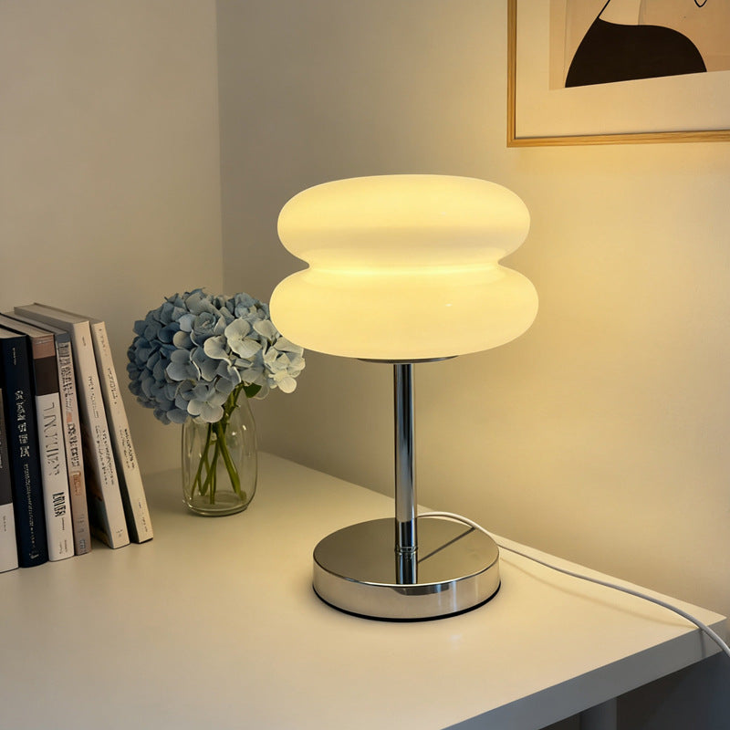 Cream bauhaus glass table lamp modern