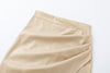 High Waisted PU Leather Wrap Skirt with Slit