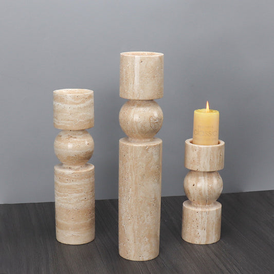 Natural Marble Candlestick Holder Stand