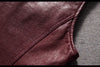 Men's washed vintage leather motorcycle vest
