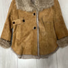 Women’s Suede Trench Coat with Real Fur Collar