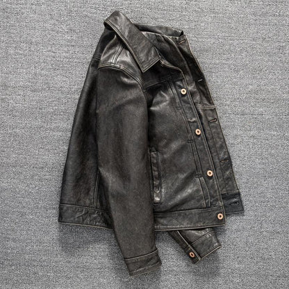Men’s Vintage Distressed Leather Jacket