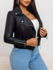 Women Faux Leather Biker Moto Jacket