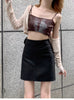 High Waist Faux Leather Skirts