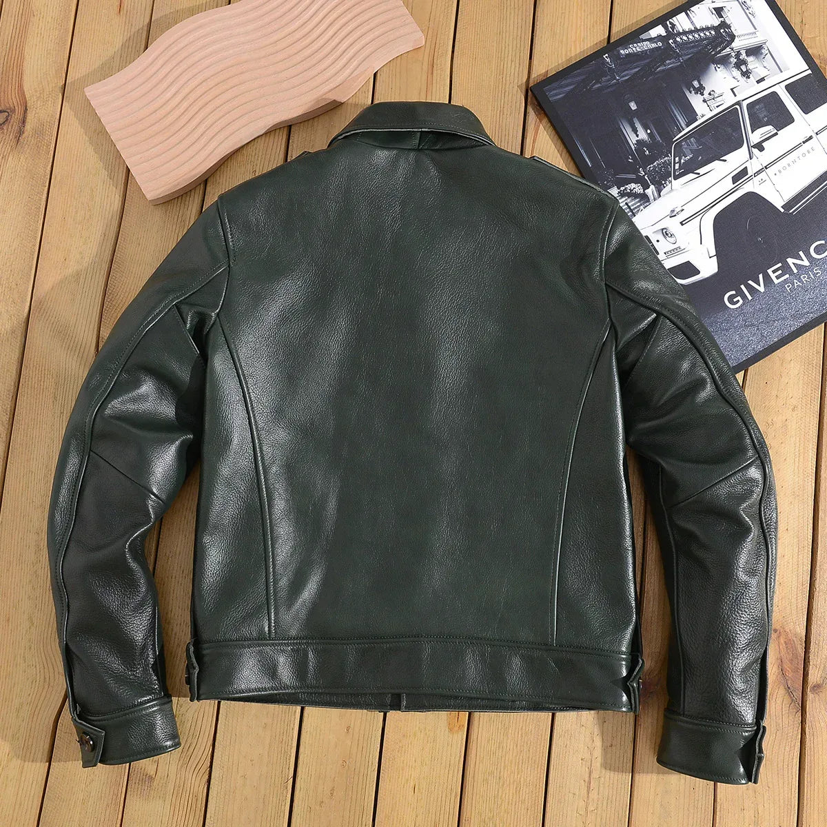 Men’s Military Style Cowhide Leather Jacket
