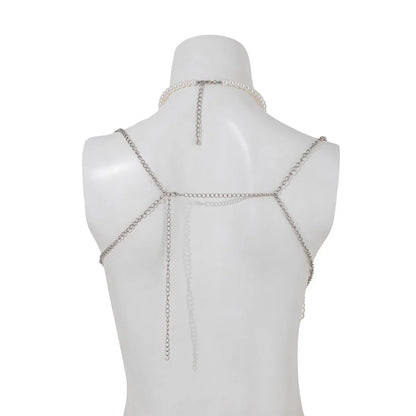Multi-Layer Faux Pearl Bikini Chest Chain Set