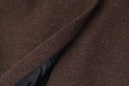 Long brown wool coat women winter outerwear