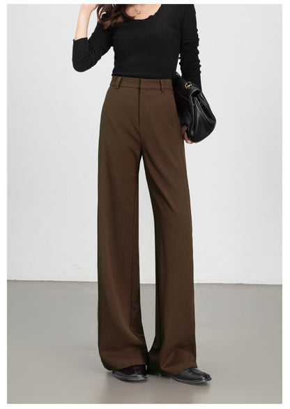 Women casual pants with high waist drape