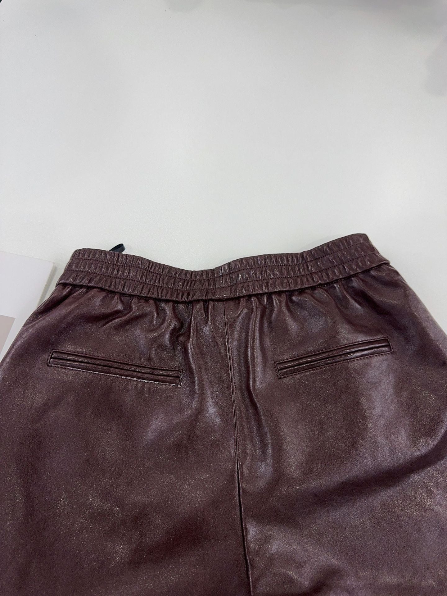 Brown Genuine Leather Shorts for Women