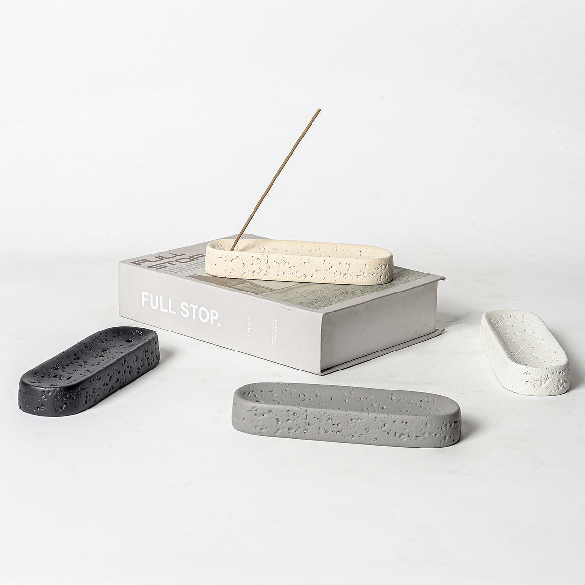 Incense Stick Holder in Textured Cement for Minimalist Home Decor