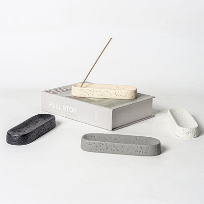 Incense Stick Holder in Textured Cement for Minimalist Home Decor