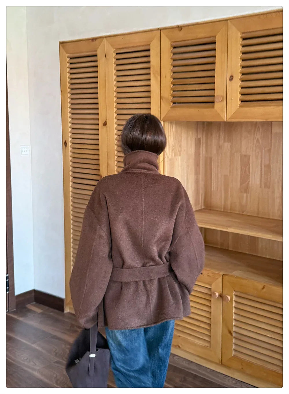 Short Double-Sided Hand-Sewn Wool Coat