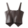 Brown Leather Slimming Vest For Women Slim Waist Suspender