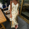 High-end floral slip maxi dress