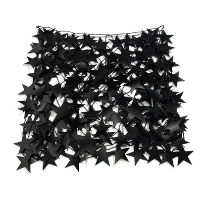 Pink Star Sequin Chain Mesh Festival Outfit Set