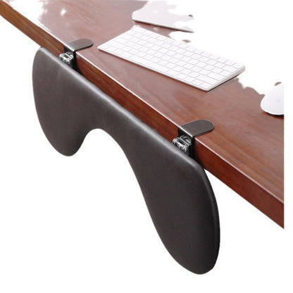 Leather armrest with folding clamp desk support