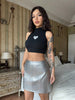 Women's faux Leather A-Line Mini Skirt