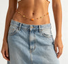 Women’s Orange Resin Bead Waist Chain with Gold Detail