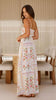 Tropical Palm Print Spaghetti-Strap Empire-Waist Maxi Beach Dress