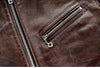 Men’s Retro Waxed Cowhide Leather Jacket